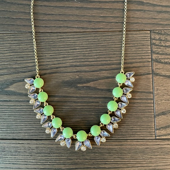 Turquoise and Lilac Crystal Jcrew Necklace - Picture 2 of 2